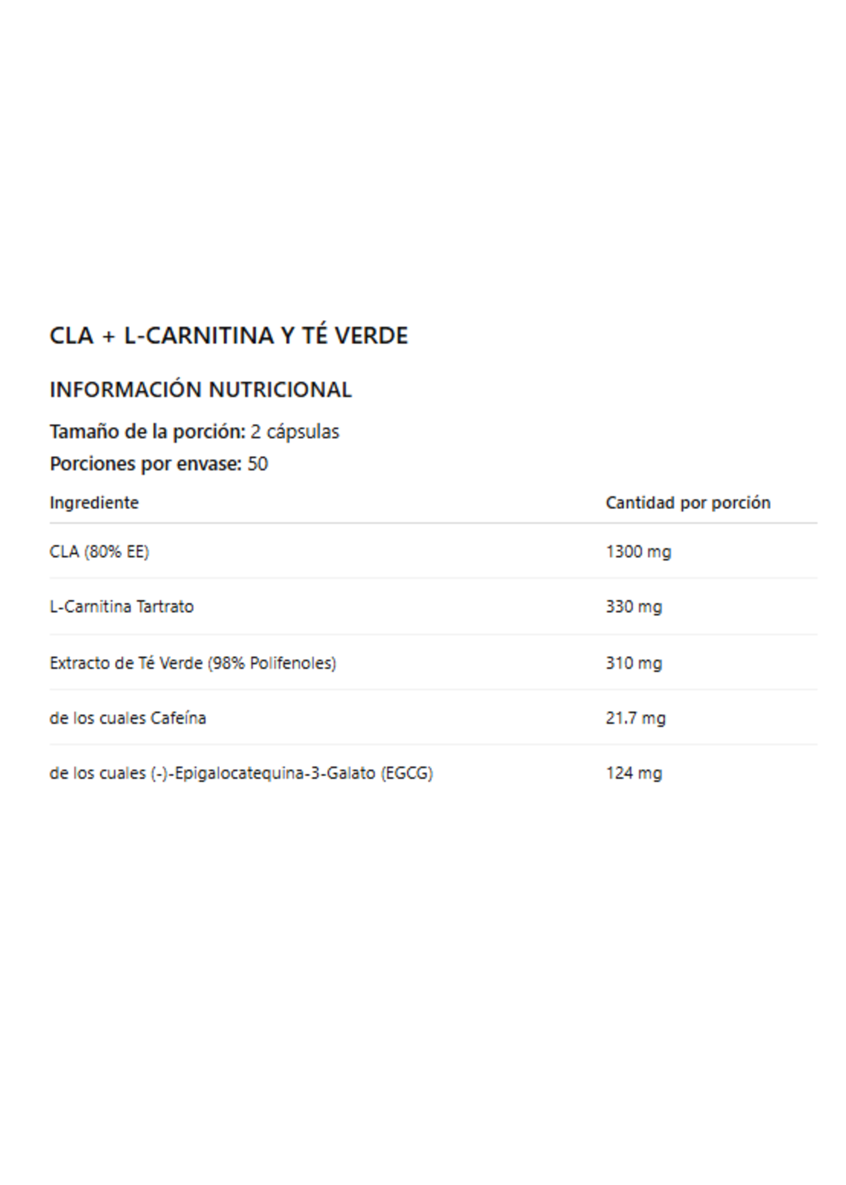 APPLIED NUTRITION CLA + CARNITINA Y GREEN TEA 100 CAP/50 SERV APPLIED NUTRITION