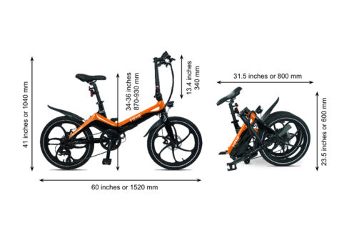 BLAUPUNKT FIENE ELECTRIC FOLDING BIKE 350 WATT ORANGE/BLACK
