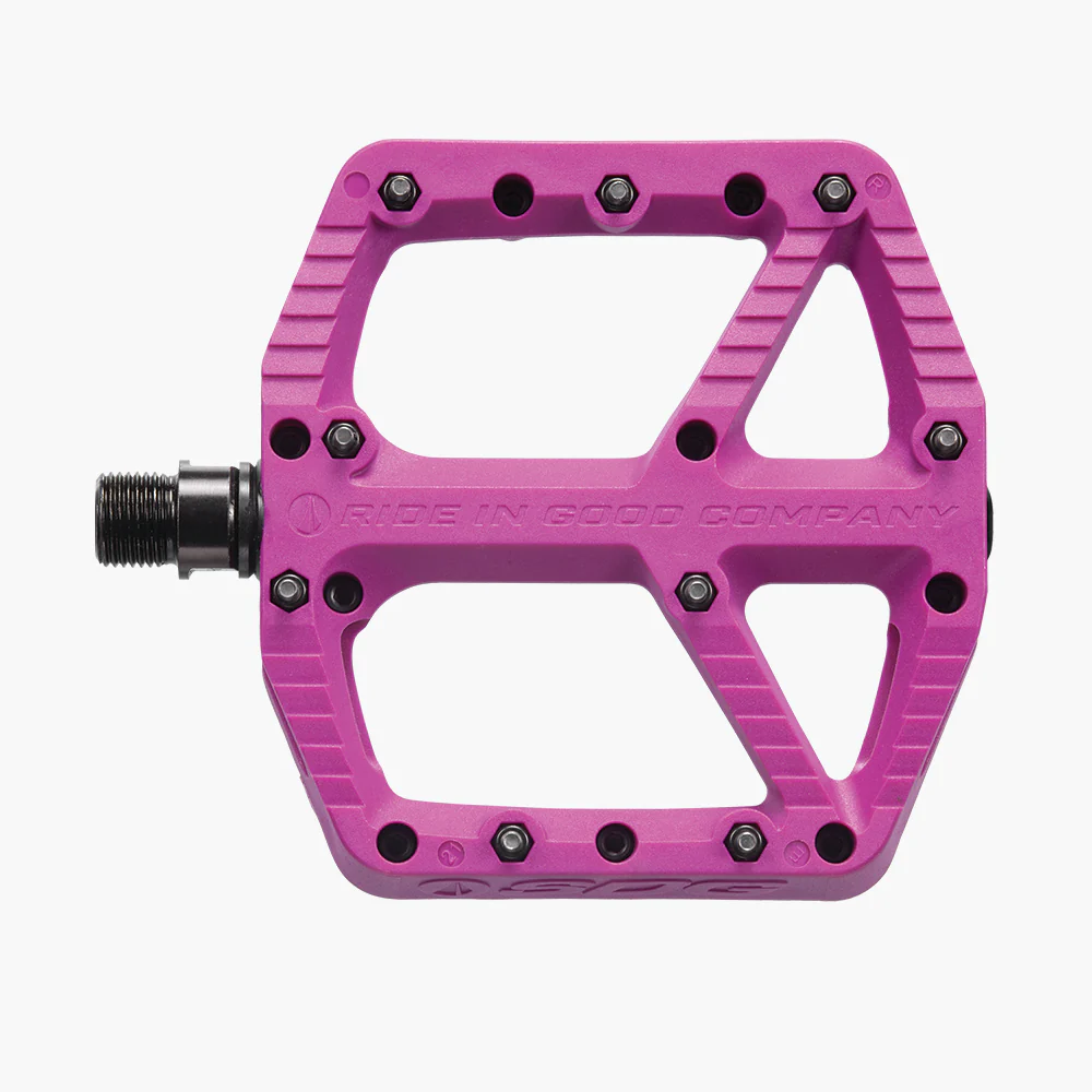 Composite Pedal, Purple Pedal, 110mm x 105mm  Platform CroMo Axle