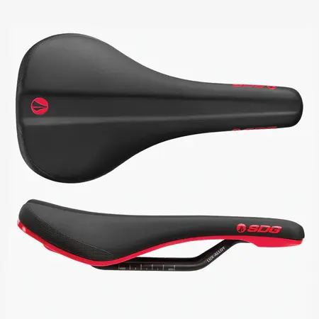 SDG Bel-Air 3.0 Lux-Alloy: Black Microfiber Top, Red Base, Red SDG Logo & Icon, Sonic Welded Construction