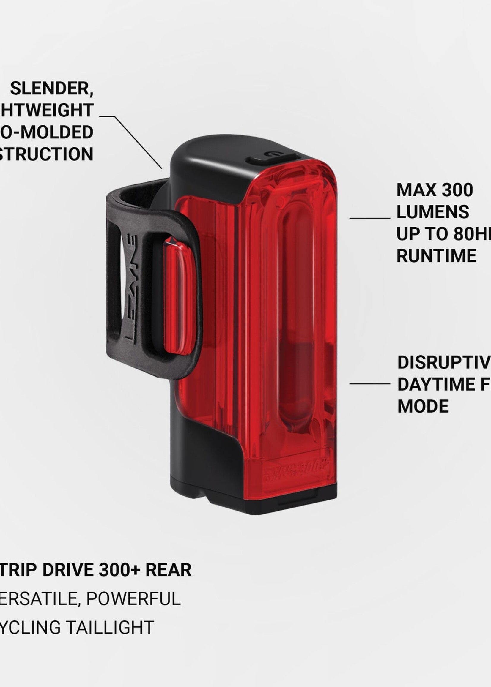 Lezyne Lezyne Strip Drive 300+ Rear Light Black
