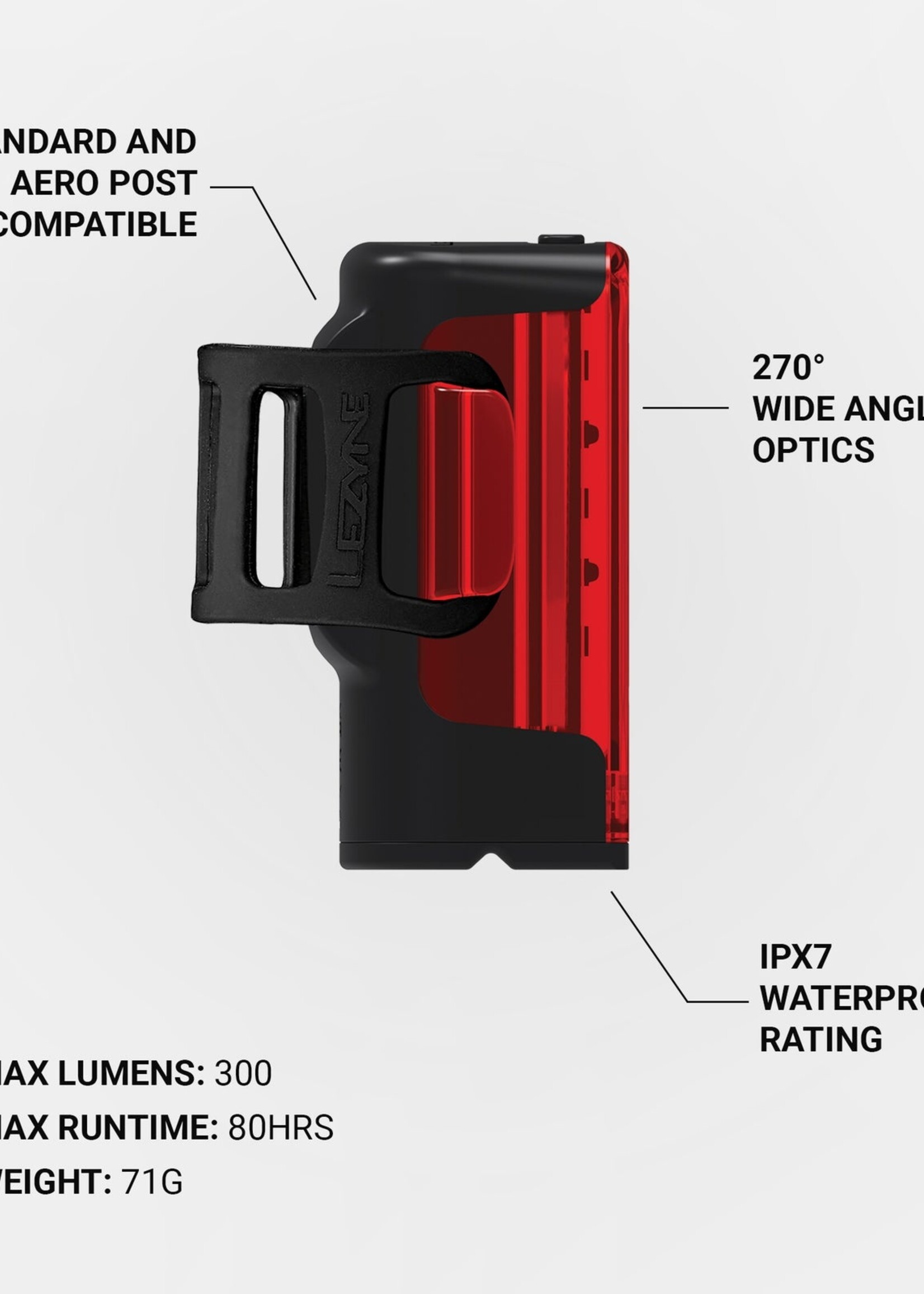 Lezyne Lezyne Strip Drive 300+ Rear Light Black