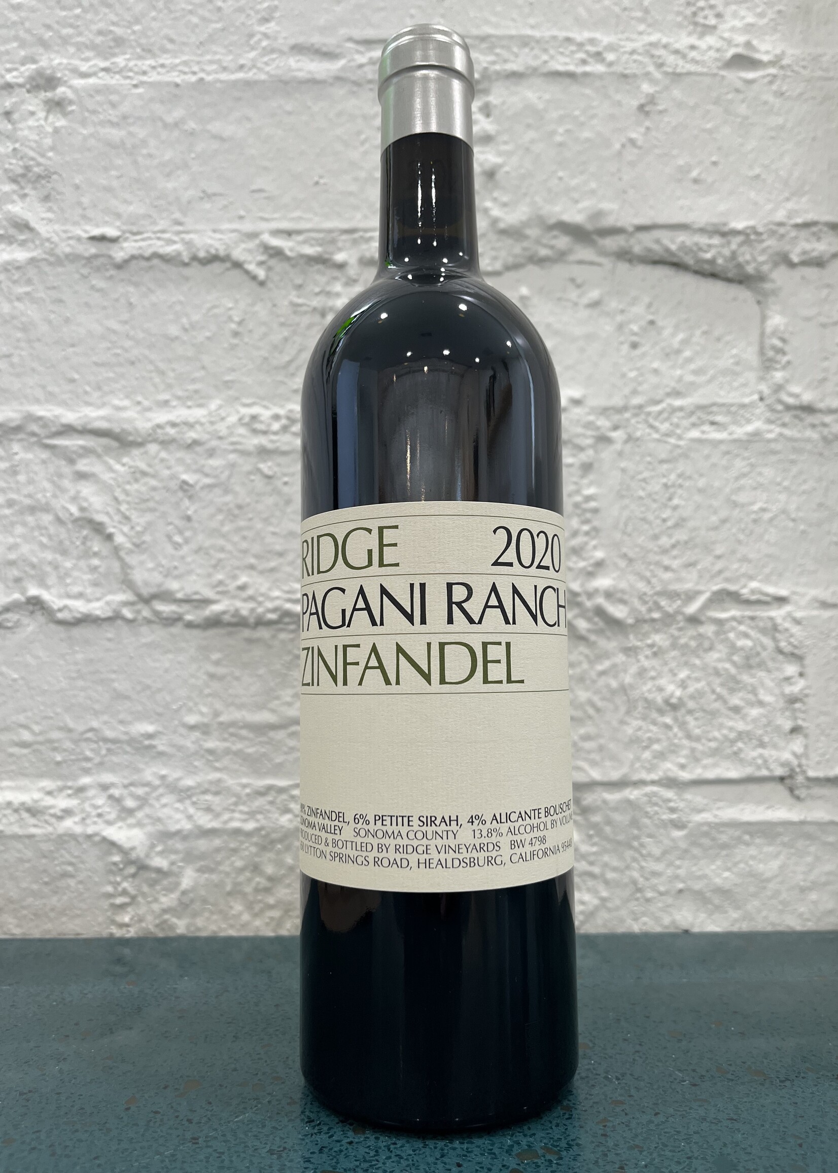Ridge Vineyards Zinfandel Pagani Ranch
