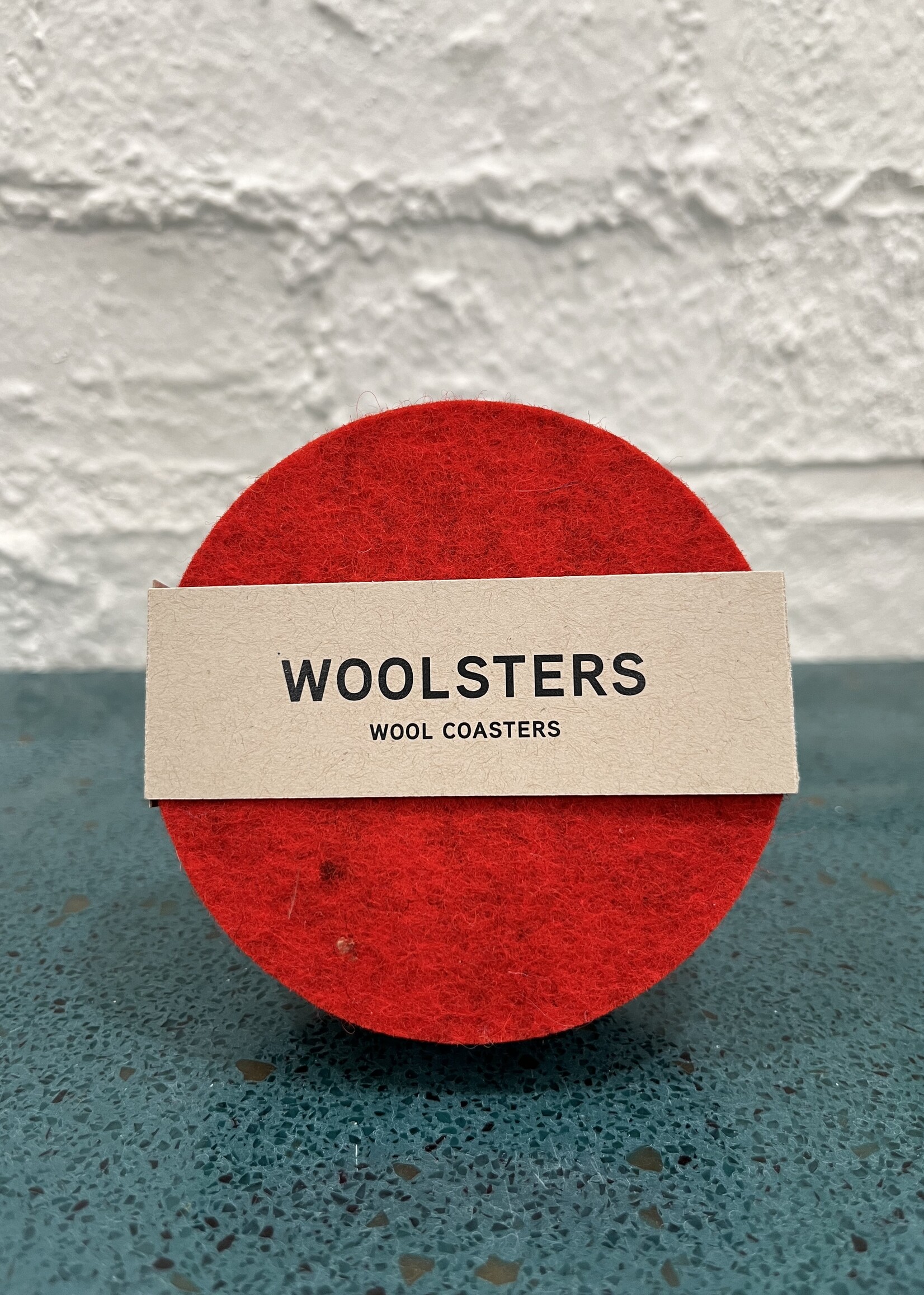 Red Merino Wool Coasters (4 Per Set)