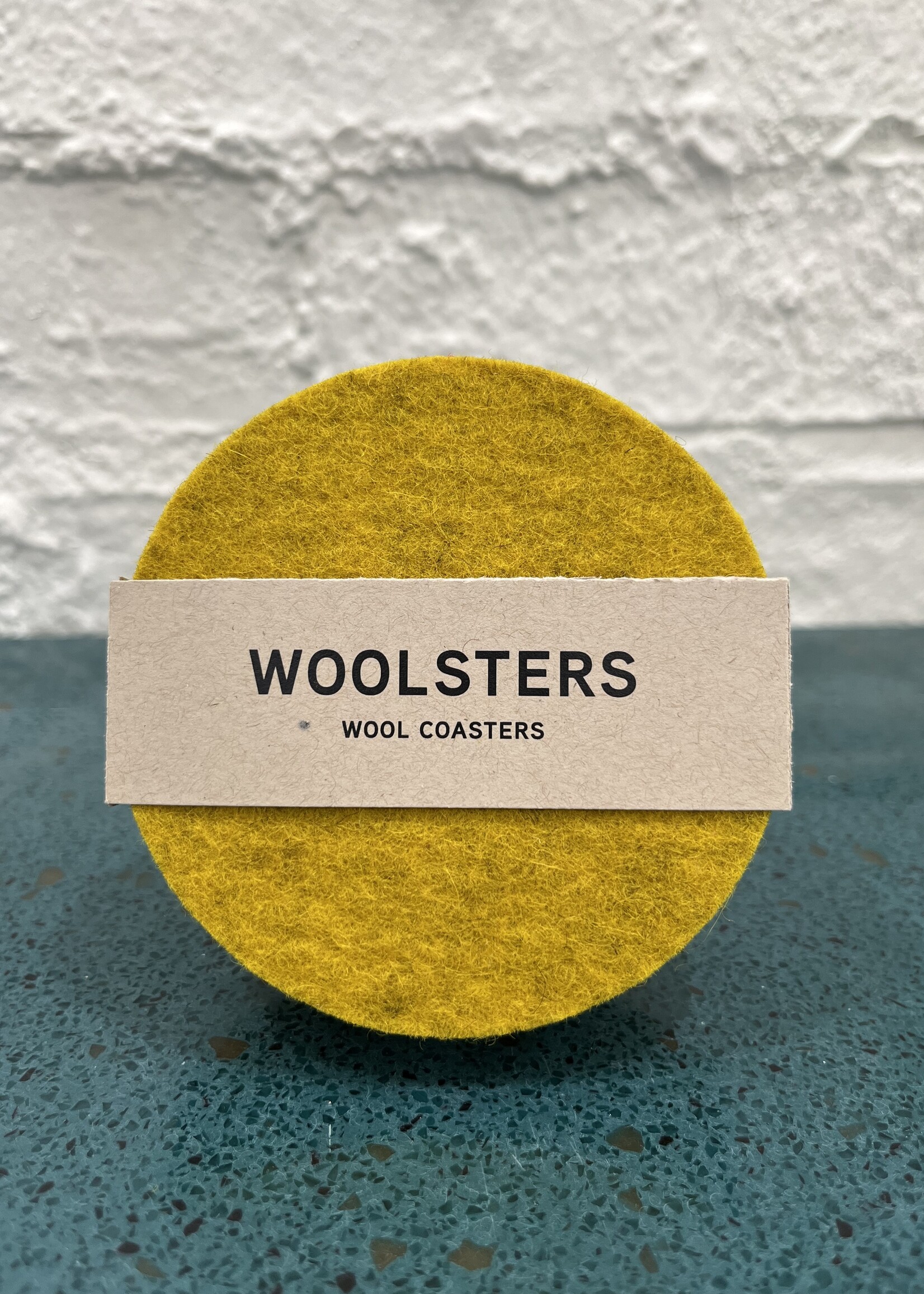 Yellow Merino Wool Coasters (4 Per Set)
