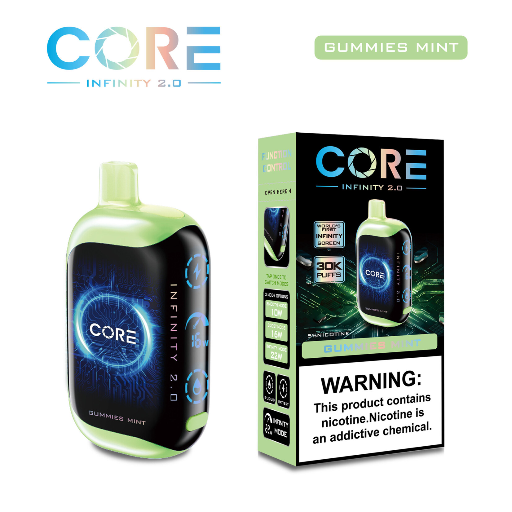 Core Core Infinity 2.0  30000 puffs 24ml 5%  Disposable Vape