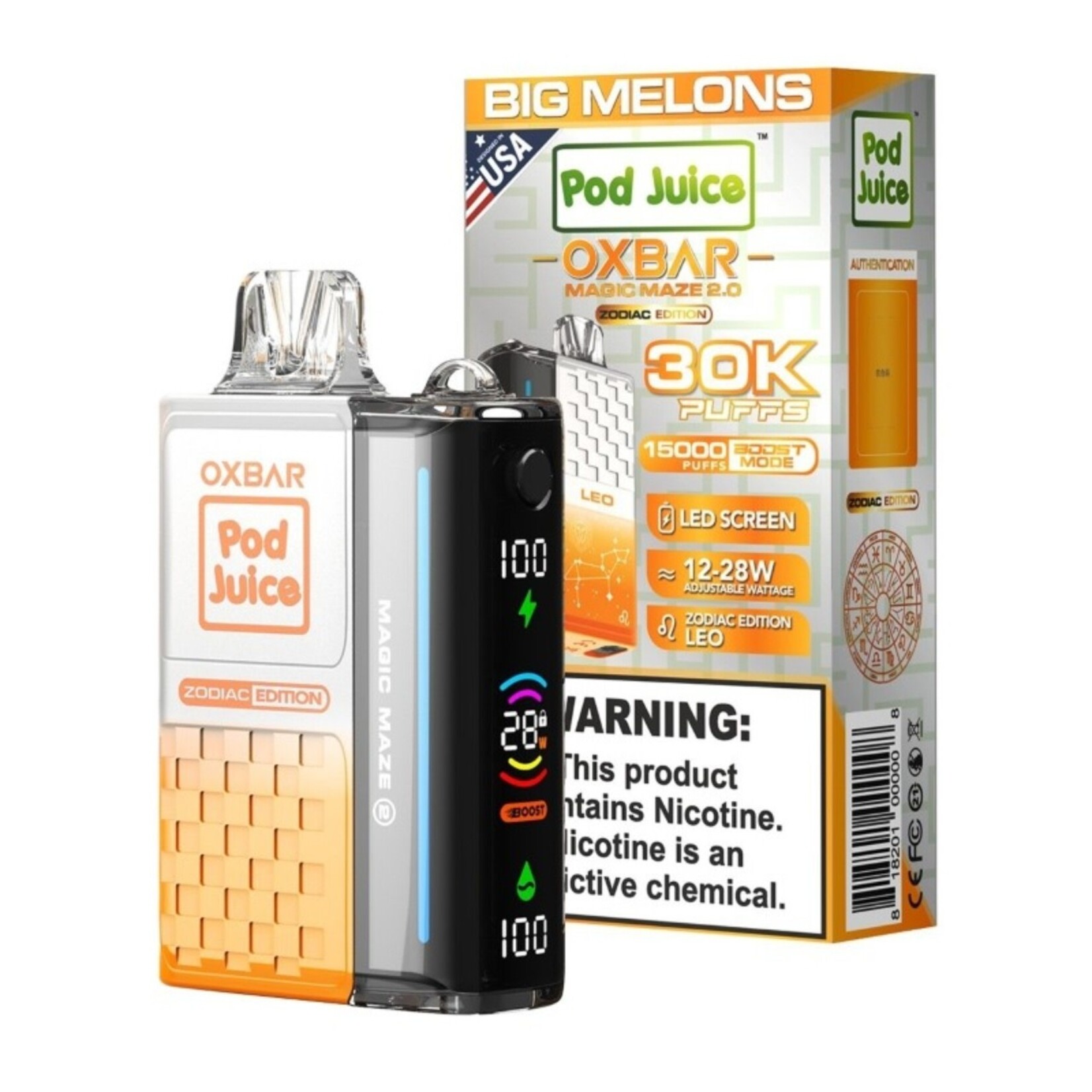 Oxbar Disposable-Pod Juice Oxbar 5% (30k puffs) 12-28w