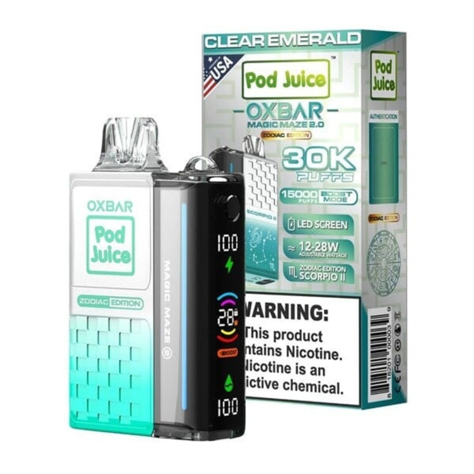 Oxbar Disposable-Pod Juice Oxbar 5% (30k puffs) 12-28w