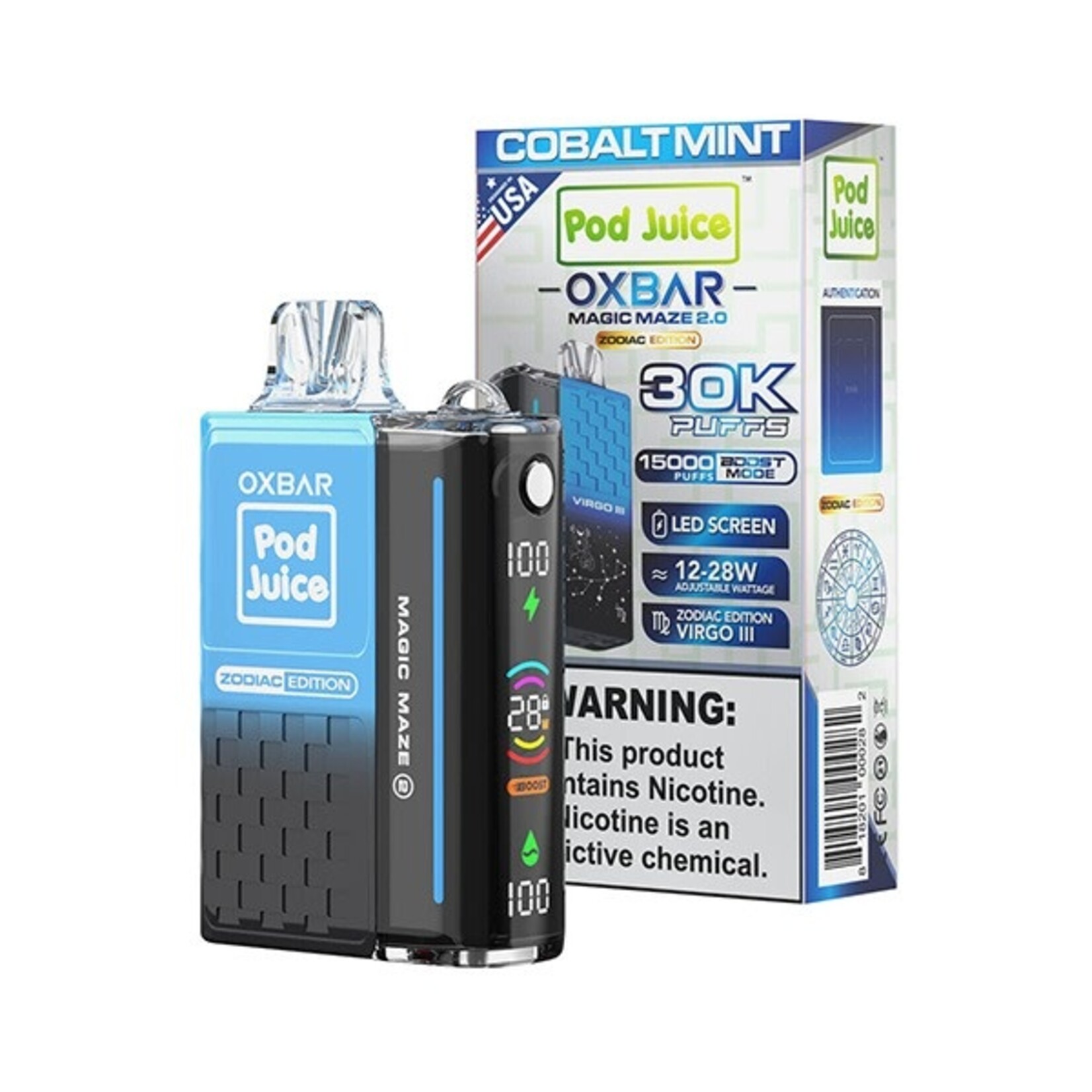 Oxbar Disposable-Pod Juice Oxbar 5% (30k puffs) 12-28w