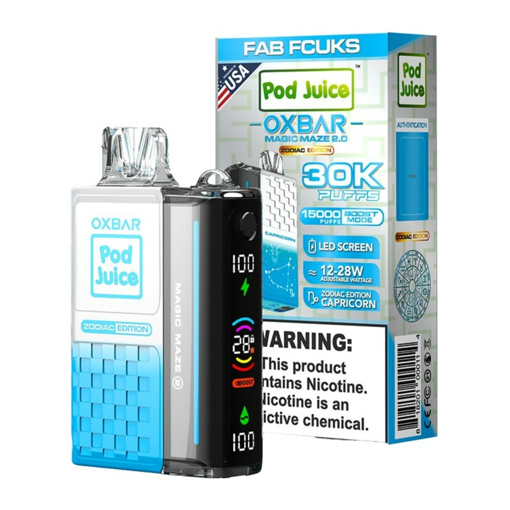 Oxbar Disposable-Pod Juice Oxbar 5% (30k puffs) 12-28w