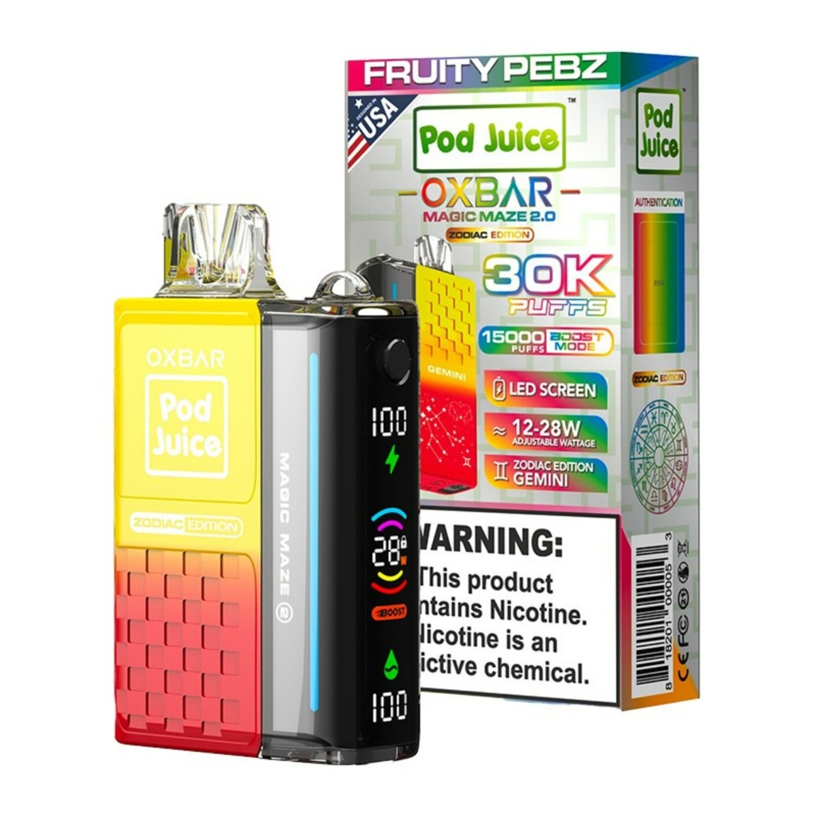 Oxbar Disposable-Pod Juice Oxbar 5% (30k puffs) 12-28w
