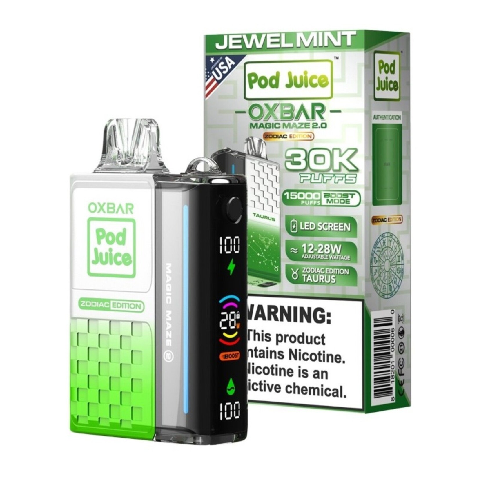 Oxbar Disposable-Pod Juice Oxbar 5% (30k puffs) 12-28w