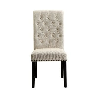 Tufted Upholstered Side Chair in Beige