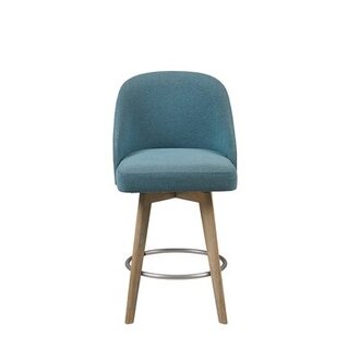 Radcliffe Swivel Counter & Bar Stool Seat Height: Counter Stool (25.75” Seat Height), Color: Blue, Number of Stools: 1