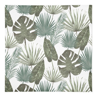 Tropical Palm 10" Cotton Napkin Color: White