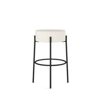 Aryam Counter & Bar Stool Seat Height: Counter Stool (26.75” Seat Height), Base Color: Black, Upholstery: Off White