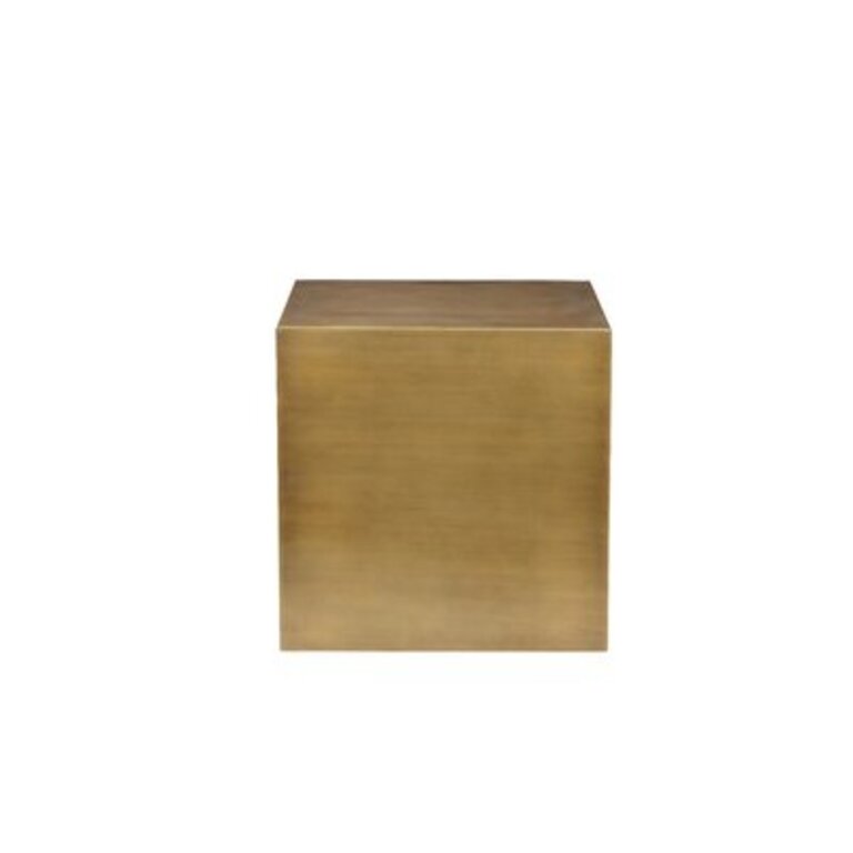 Everson Steel Block End Table Color: Brass, Size: 20" H x 20" x 20" D
