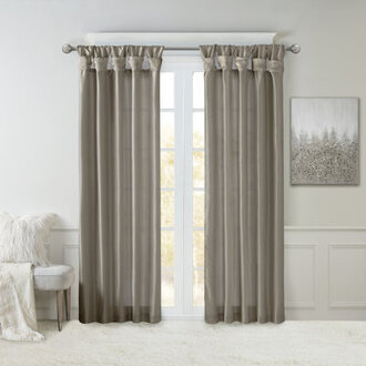 Rivau Light-Filtering Single Curtain Panel Size: 50" W x 84" L, Color: Gray