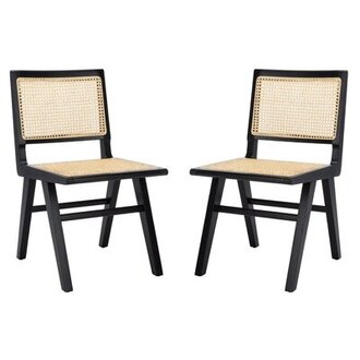 Atticus Cane Dining Chair Color: Black/Natural