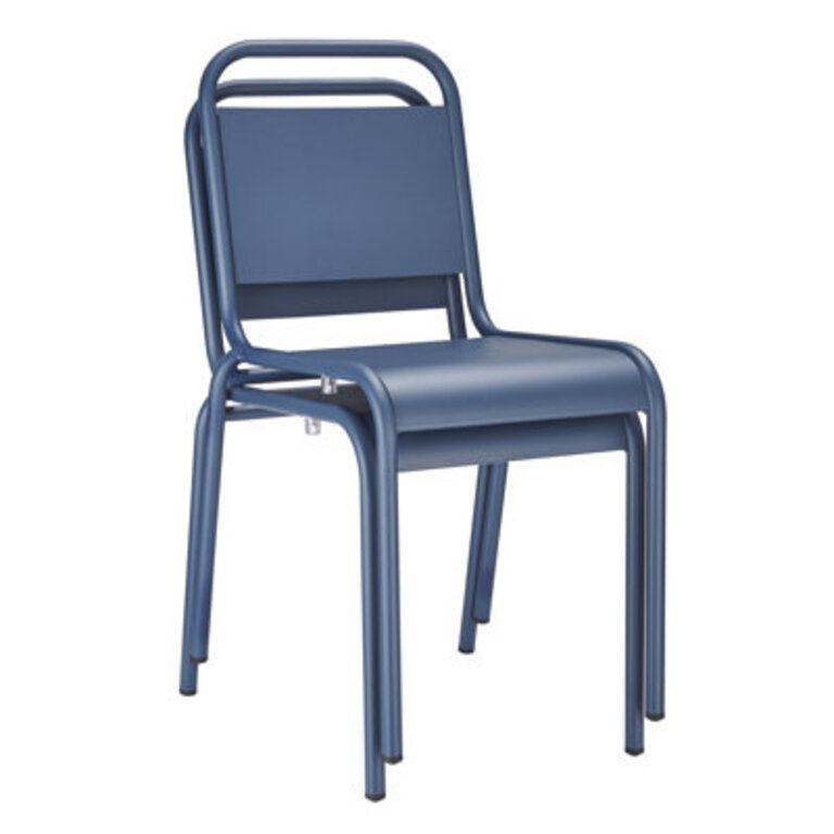 Nantes Stackable Patio Dining Side Chair Color: Dark Blue