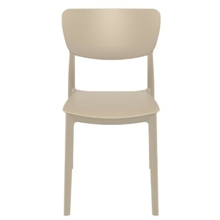 Farrah Outdoor Stacking Dining Side Chair Color: Taupe