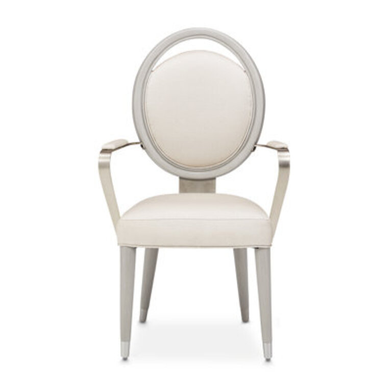 Eclipse King Louis Back Arm Chair in Moonlight/Gray (Set of 2)