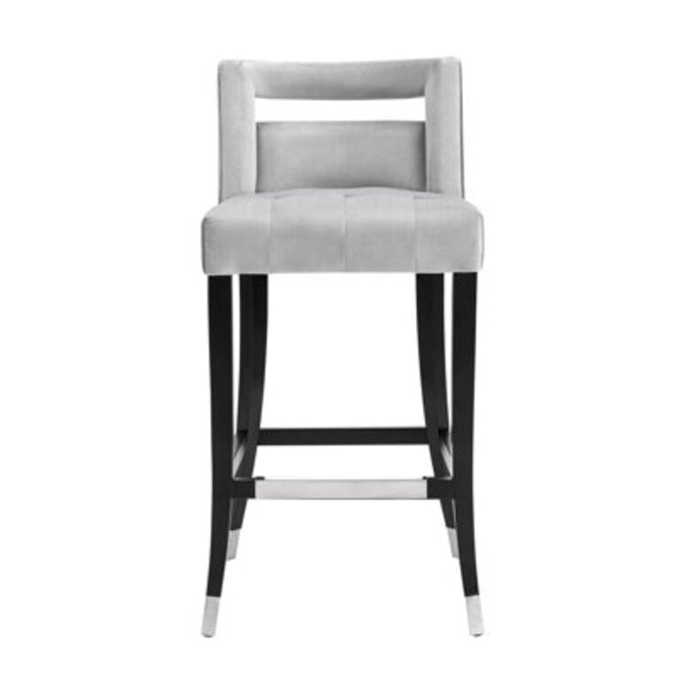 Cali Bar Stool Seat Height: Counter Stool (26" Seat Height), Upholstery: Light Gray Velvet