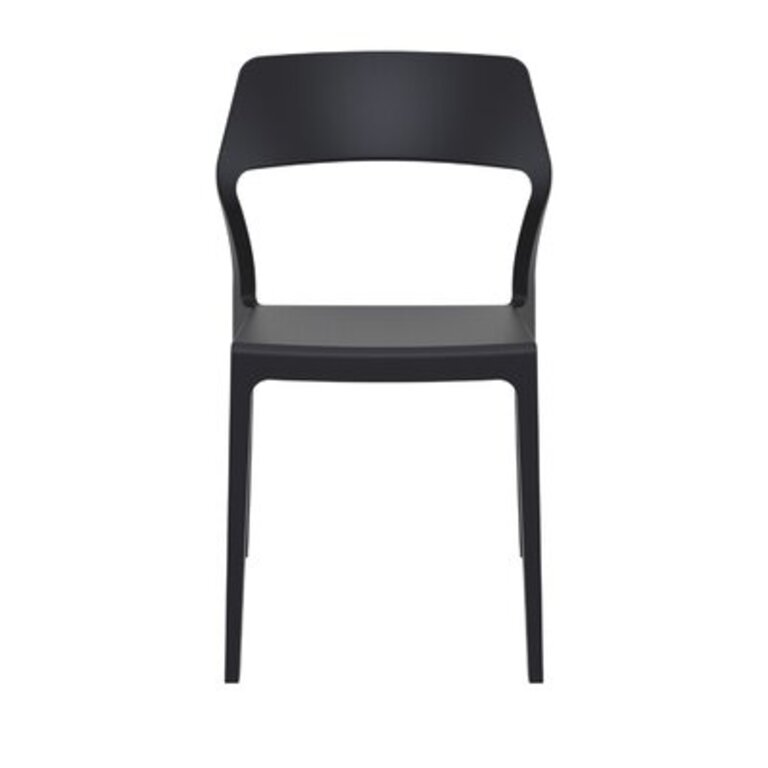 Farrah Stacking Patio Dining Side Chair Color: Black (set of 2)