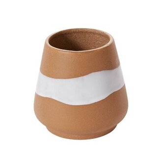 Brown/White 5" Ceramic Table Vase
