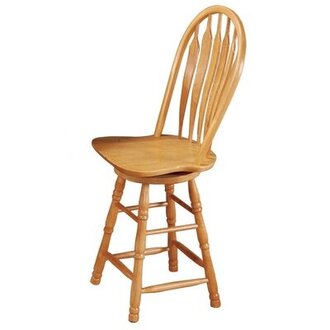 Azizi Swivel Solid Wood Counter Stool Color: Rich Honey Light Oak