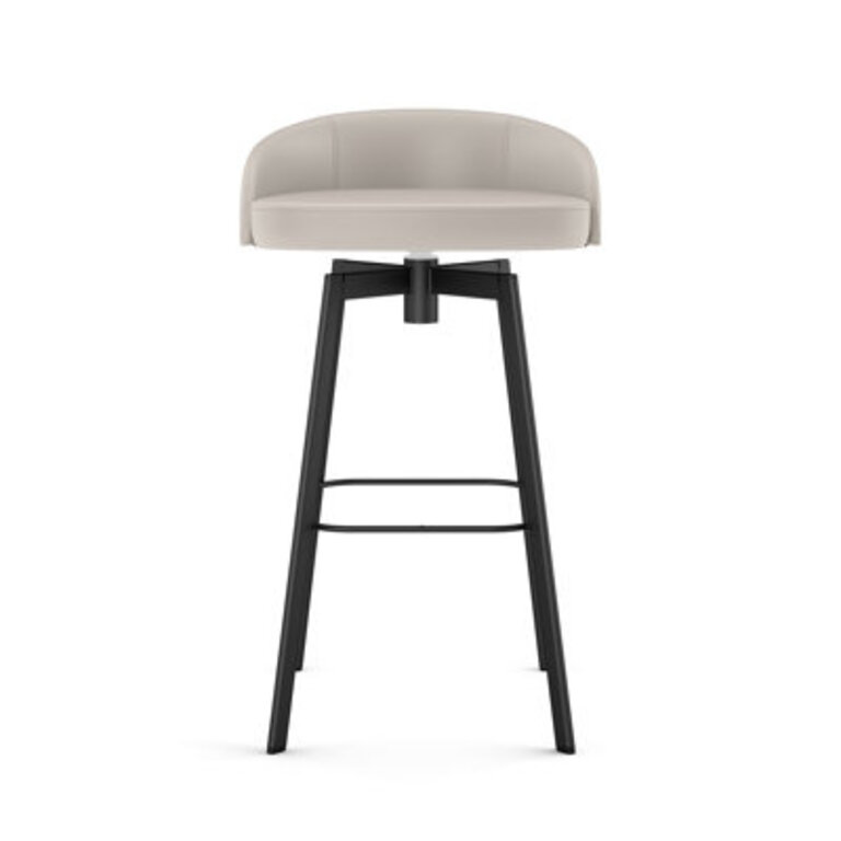 Bethanee Swivel Counter & Bar Stool Seat Height: Counter Stool (26" Seat Height), Seat Color: Cream, Frame Color: Black