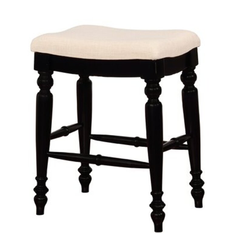 Jordyn Backless Upholstered Wood Counter & Bar Stool Seat Height: Counter Stool (25" Seat Height), Color: Black