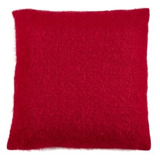 Ananas Faux Mohair Pillow, Cover Only Color: Red, Size: 18" H x 18" W