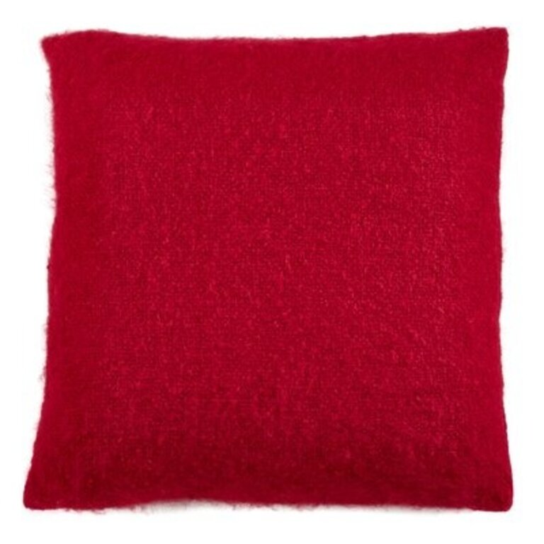 Ananas Faux Mohair Pillow, Cover Only Color: Red, Size: 18" H x 18" W