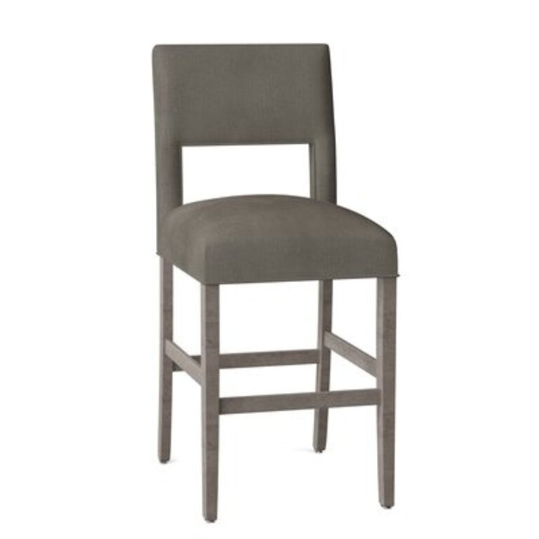 Gabel Upholstery 45" Bar Stool Body Fabric: Gray, Leg Color: Aged Gray
