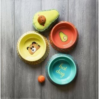 Fun Food Avocado Pet Bowl Capacity: Large (6 cups / 48 fluid oz), Overall Height: 2.8"