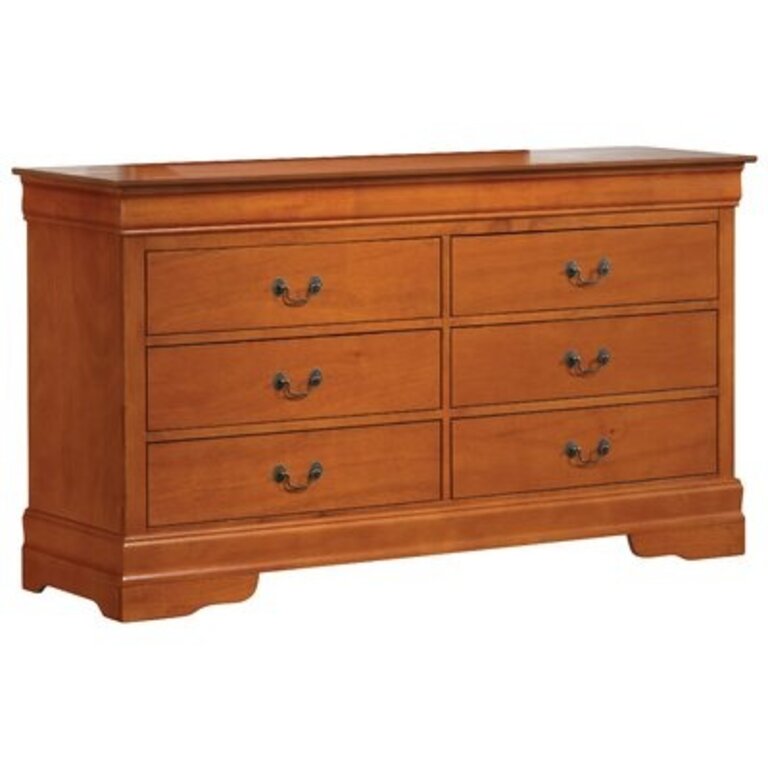 Louis Phillipe 6 Drawer 60" W Double Dresser Color: Light Oak