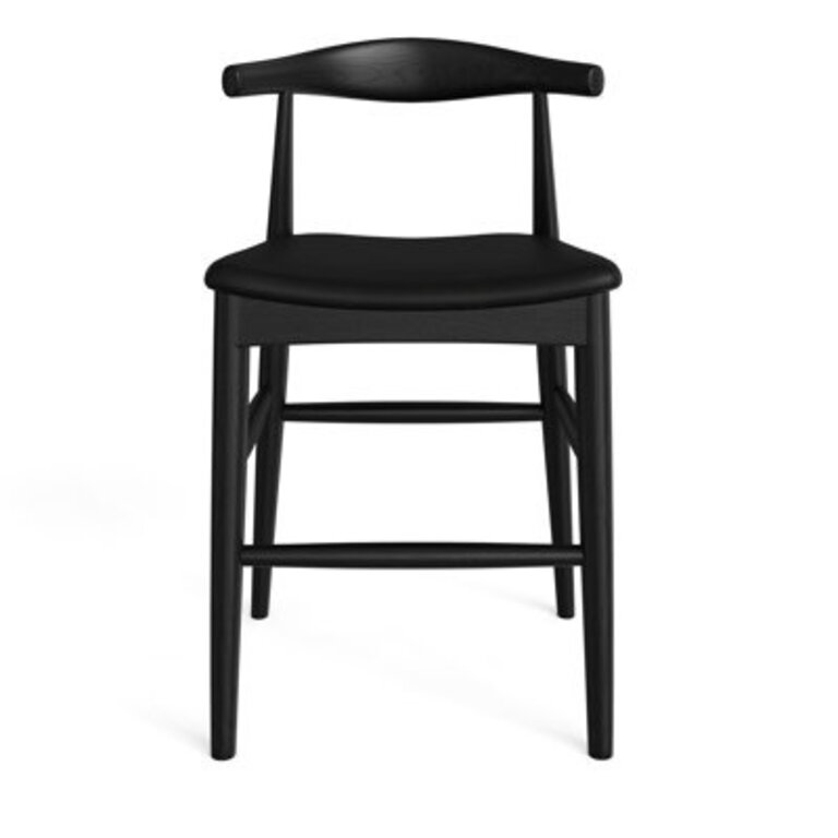 Ardo Flynn Solid Ash Wood Bar And Counter Height Stool Seat Height: Counter Stool (24" Seat Height), Upholstery: Black