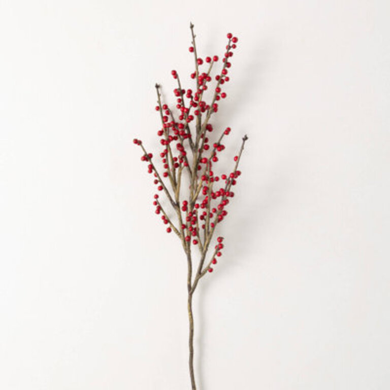 37" Artificial Tall Cheerful Red Berry Christmas Spray, Red
