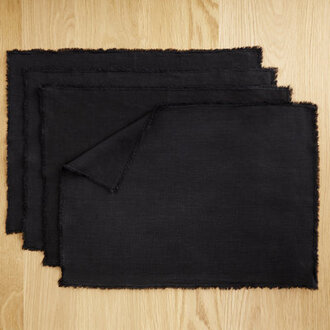 Zadia Linen Placemat Color: Black