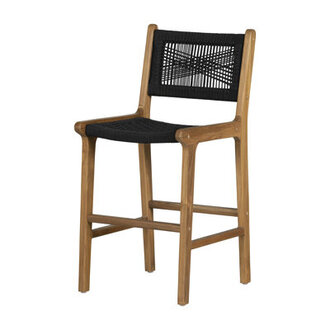 Sya Wood Outdoor 25.25'' Counter Stool Seat Color: Black