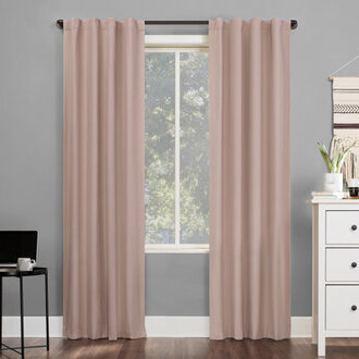 Wayfair Basics Thermal 100% Blackout Back Tab/Rod Pocket Curtain Panel Curtain Color: Blush, Size per Panel: 40" W x 96" L