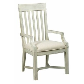Oakman Upholstered Slat Back Arm Chair Frame Color: Sun Washed