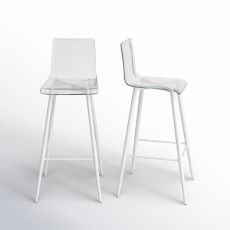 Acrylic Bar Stool -2/CTN Color: White