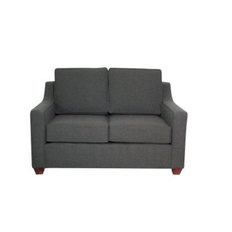 Clark Square Arm Loveseat with Reversible Cushions Body Fabric: Antic Cinder, Leg Color: Montana Walnut, Size: 34" H x 54" W x 36.5" D