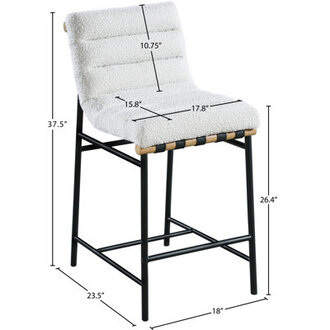 Arcola Counter Stool Seat Height: Counter Stool (26.4" Seat Height), Upholstery: Cream Boucle Fabric