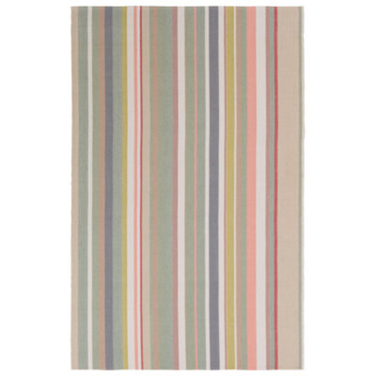 Godina Striped Handmade Polyester Area Rug in Blue/Red/Pink Rug Size: Rectangle 8' x 10'