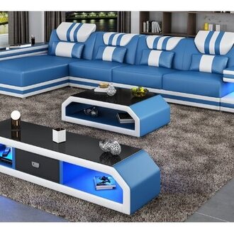 Lightspeed Coffee Table Table Base Color: Blue/White