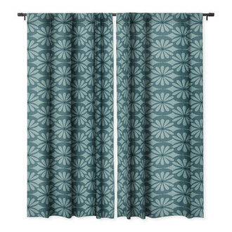 Union Rustic Heather Dutton Solstice Teal Blackout Window Curtain 50.0" X 120.0" 73245 Size per Panel: 50" W x 108" L