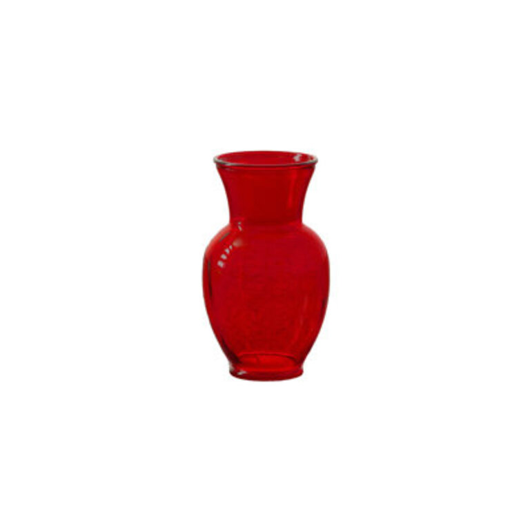Ginger Glass Vase Large Color: Red, Size: 5.5" H x 5.5" W x 8.5" D